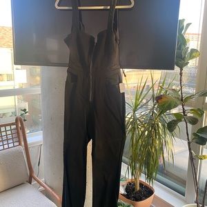 Free people backless tie up jumpsuit
